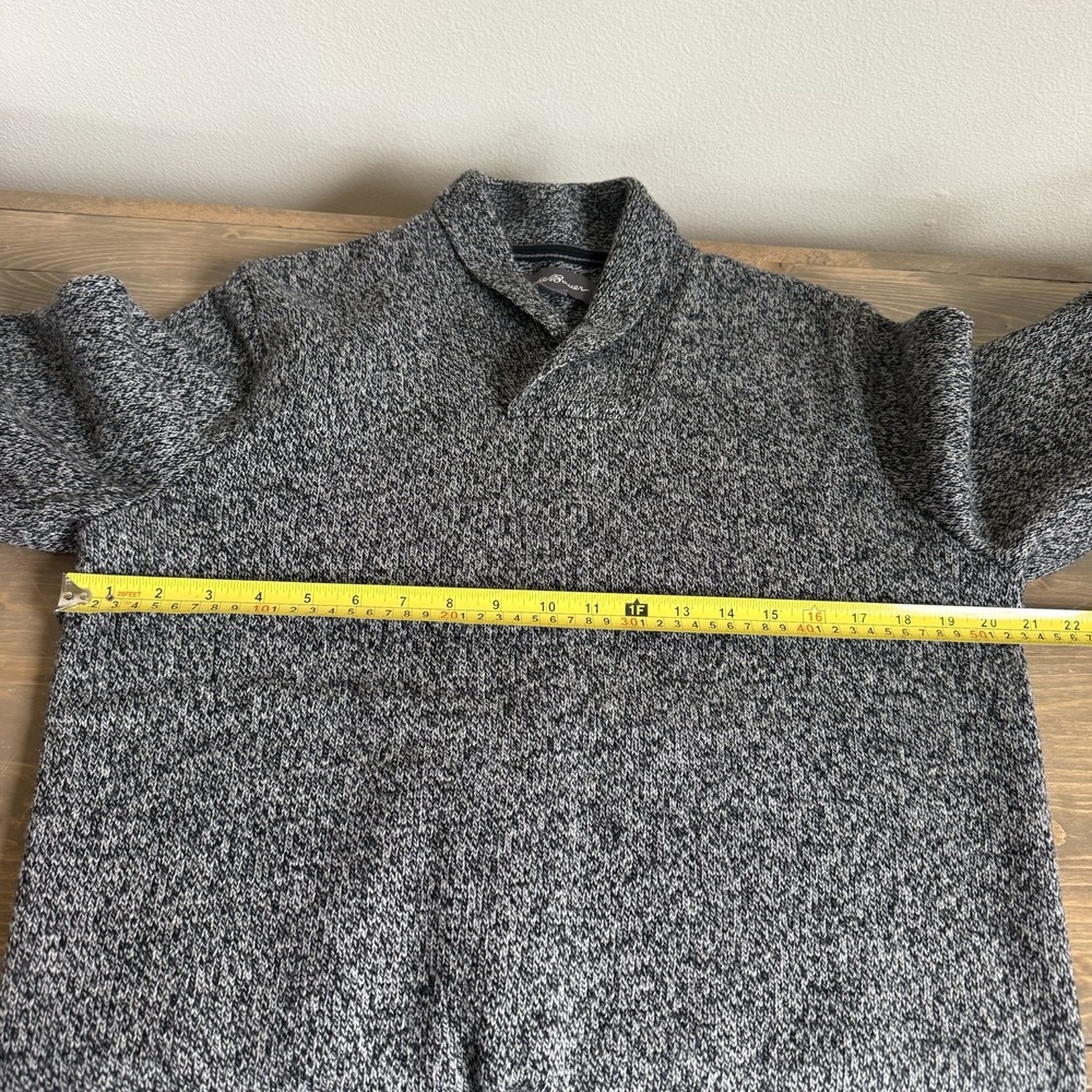 Eddie Bauer Men's Medium Gray Wool Blend Long Sleeve Sweater - Picture 6 of 7